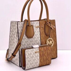 Michael Kors Mercer Medium Two-Tone Logo Crossbody Bag & Wallet Set - NWT